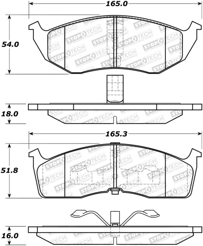 Stoptech 308.05910 Street Brake Pads - Rear