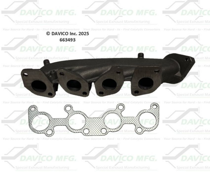 Davico Mfg 663493 Stand alone Exact-Fit exhaust manifold