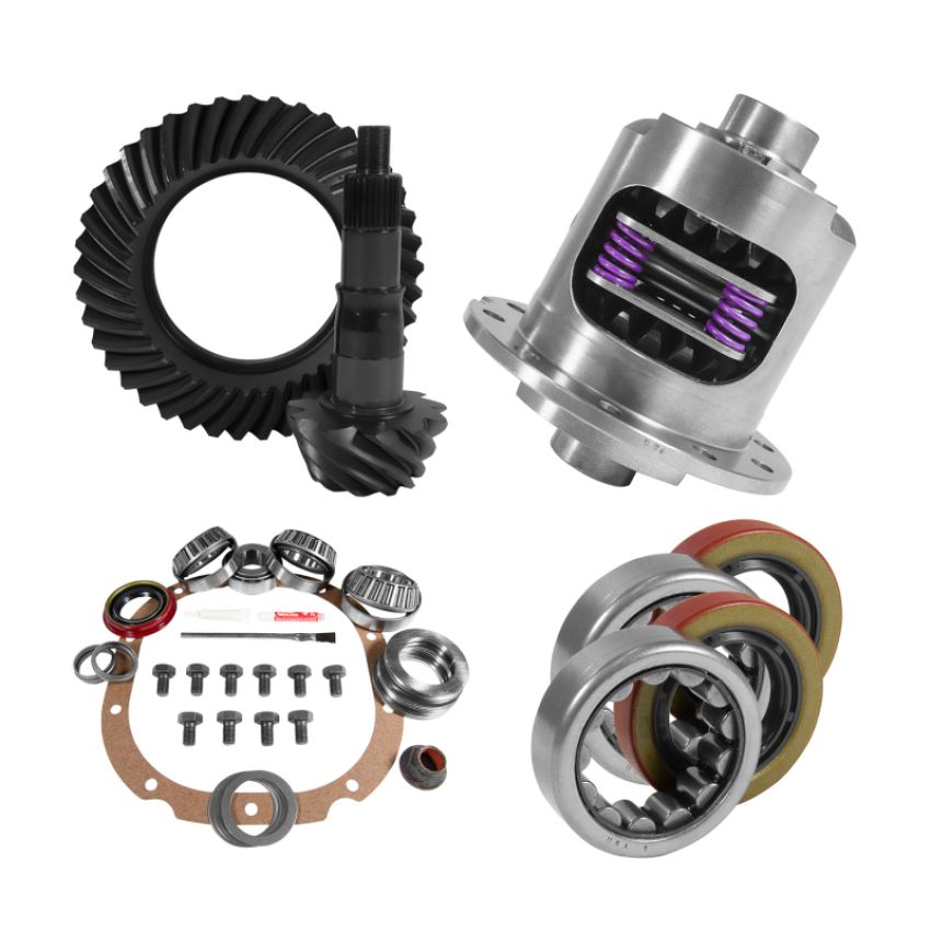 Yukon Gear & Axle YGK2220 Yukon 8.8in Ford 3.27 Rear Ring & Pinion Install Kit 28 Spline Positraction 2.25in Axle Bearings