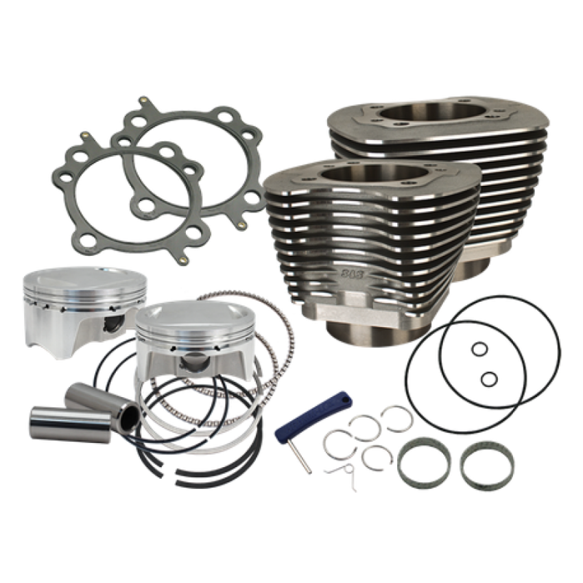 S&S Cycle 910-0500 07-17 BT 107in Bolt-In Big Bore Kit - Wrinkle Black