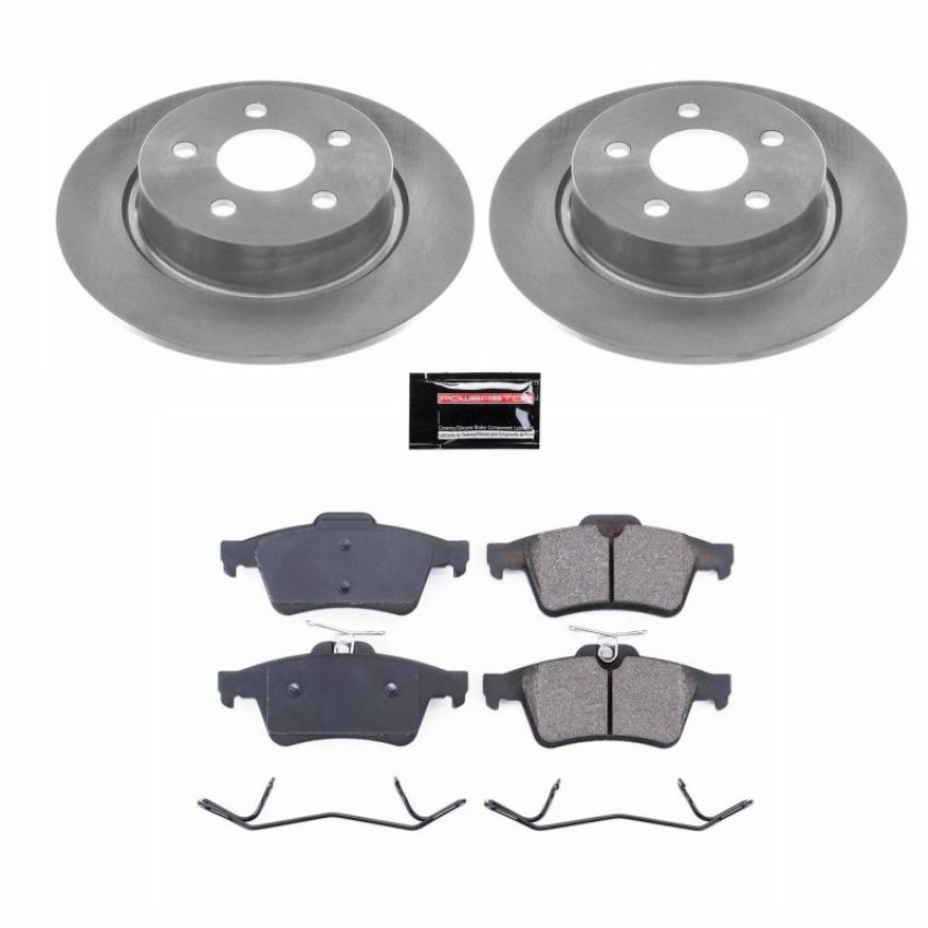 PowerStop KOE8176 OE Stock Replacement Low-Dust Ceramic Brake Pad and Rotor Kit