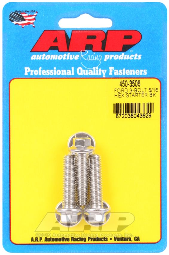 ARP 450-3506 Ford SS 3-Bolt 5/16in Hex Starter Bolt Kit