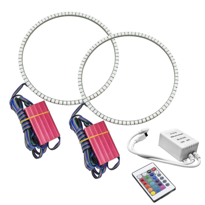 Oracle Lighting 1214-504 Wrangler JL/Gladiator JT LED Surface Mount Headlight Halo Kit - ColorSHIFT SIM