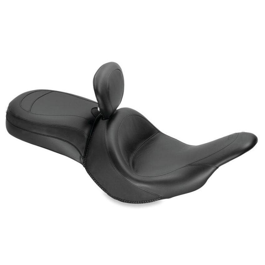 Mustang Motorcycle 79686 Mustang 11-19 Kawasaki Vulcan 1700, Vaquero Std Touring 1PC Seat w/Driver Backrest - Black
