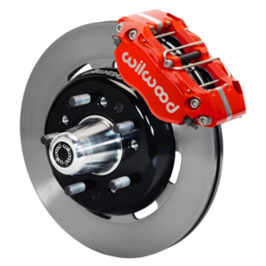 Wilwood 140-16907-R 55-57 Chevy Bel Air Dynapro 4 Kit, 5x4.50in/4.75in Hub - Red