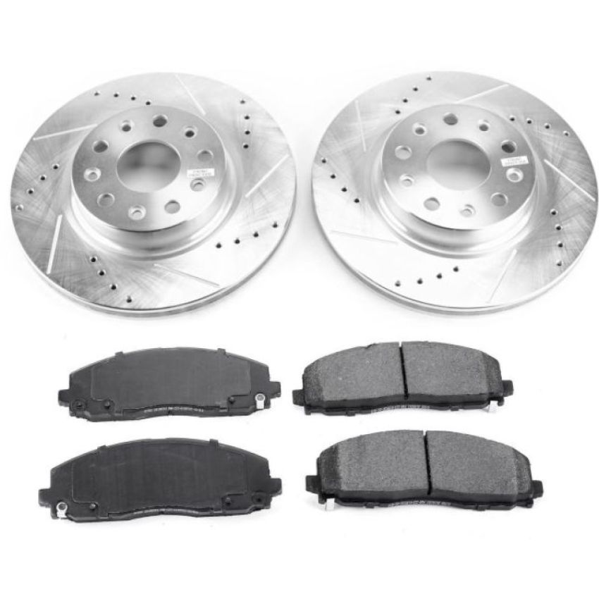 PowerStop K7941 Z23 Daily Driver Carbon-Fiber Ceramic Brake Pad and Drilled & Slotted Rotor Kit