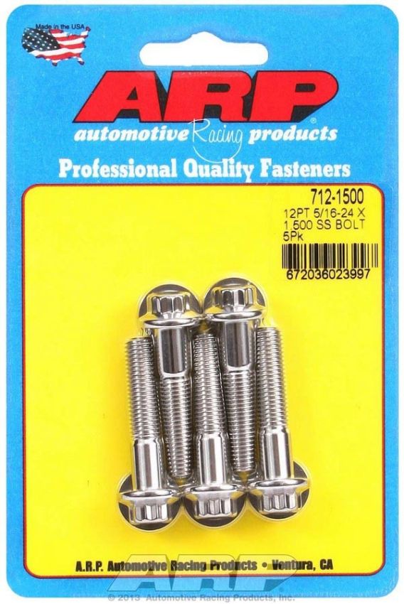 ARP ARP712-1500 S/S Bolt Kit - 12pt. (5) 5/16-24 x 1.500
