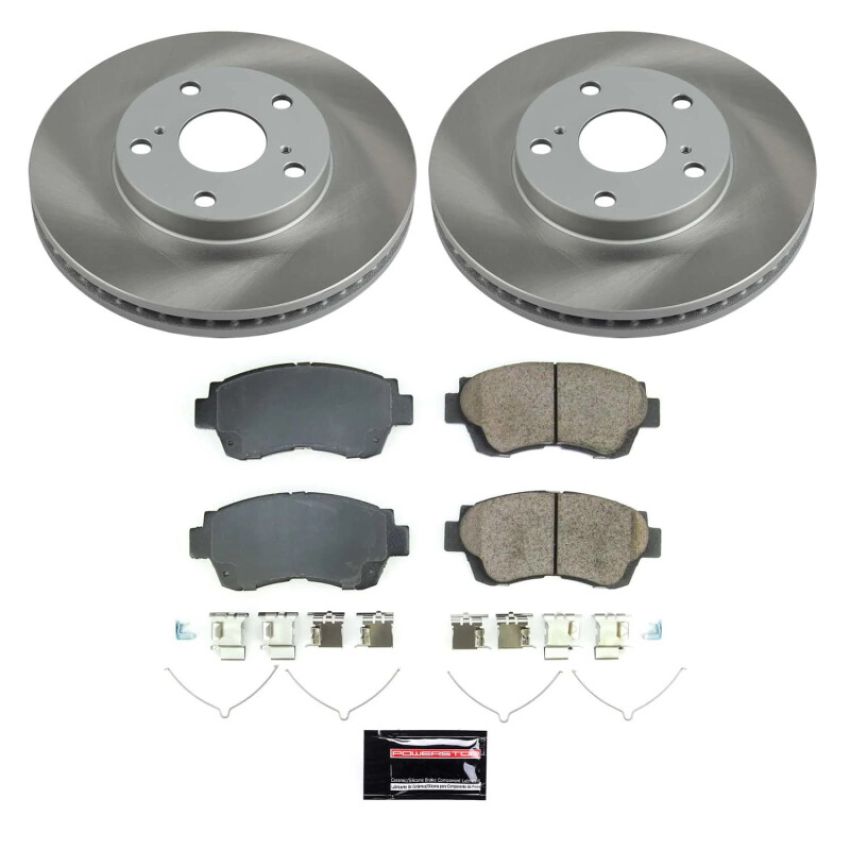 PowerStop SC8920 Semi-Coated Rotor and Low-Dust Ceramic Brake Pad Kit
