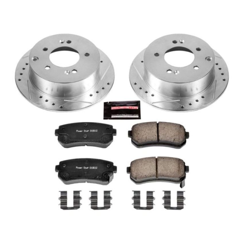 PowerStop K5915 Z23 Daily Driver Carbon-Fiber Ceramic Brake Pad and Drilled & Slotted Rotor Kit