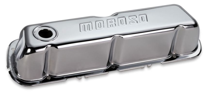 MOROSO MOR68201 Chrome B/E Valve Covers SBF Tall w/Baffle