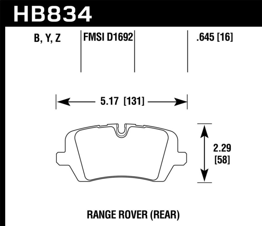 Hawk Performance HB834Y.645 LTS Disc Brake Pad