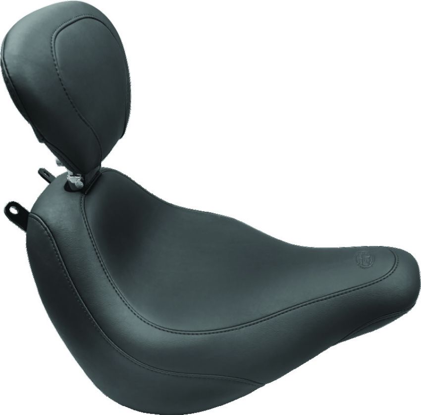 Mustang Motorcycle 79332 Mustang 18-21 Harley Heritage Classic & Deluxe Wide Tripper Solo Seat w/Driver Backrest - Black