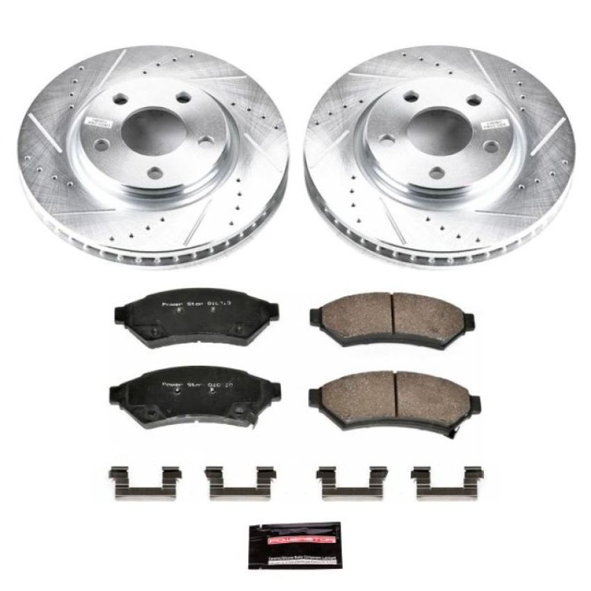 PowerStop K1588 Z23 Daily Driver Carbon-Fiber Ceramic Brake Pad and Drilled & Slotted Rotor Kit