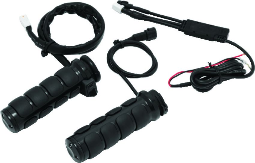 Kuryakyn 6473 Heated ISO Grips Dual Cable Gloss Black
