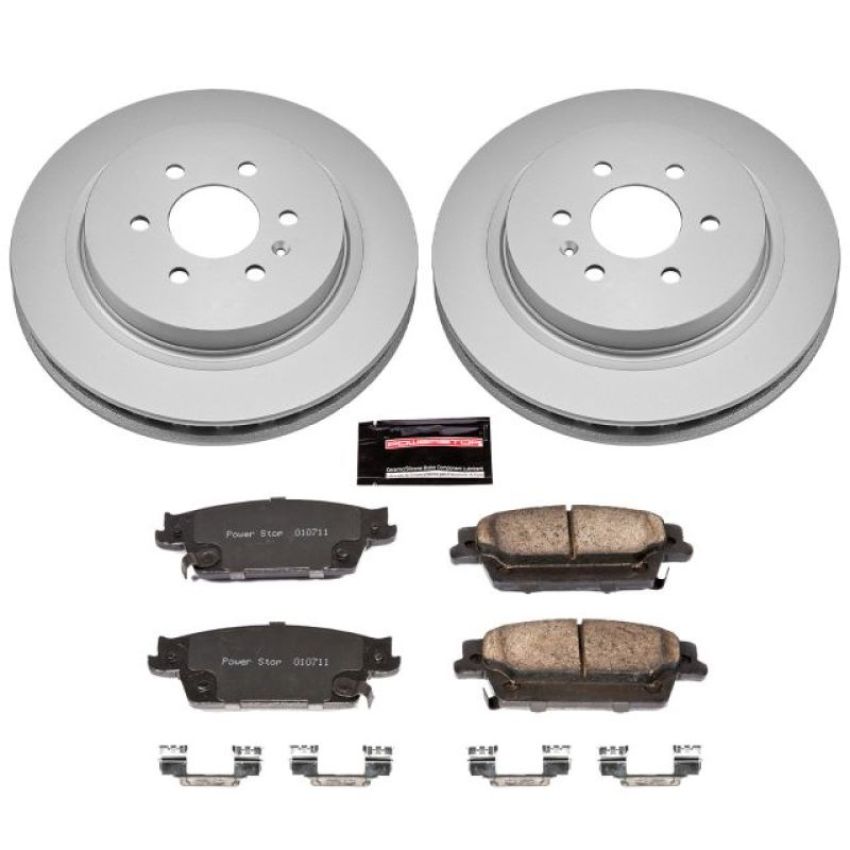 PowerStop CRK4568 Genuine Geomet Coated Rotor and Low-Dust Ceramic Brake Pad Kit