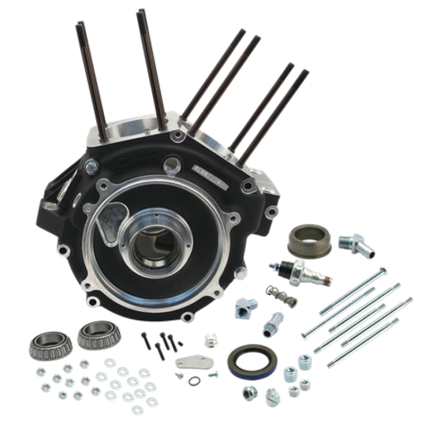 S&S Cycle 31-0052 84-91 BT w/ Stock Bore Super Stock Alternator Style Crankcase - Wrinkle Black