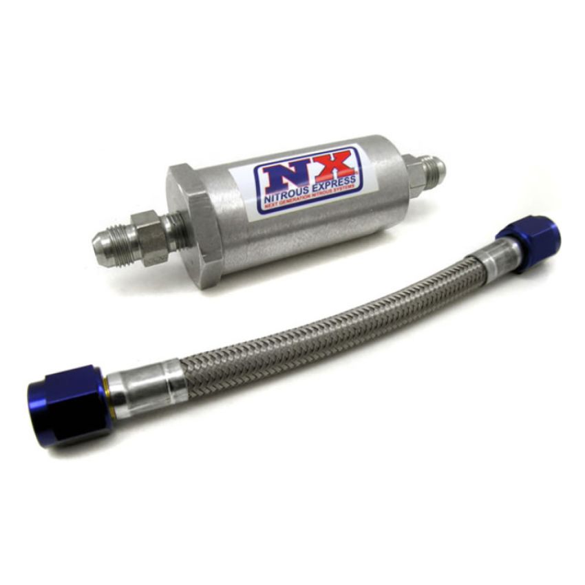 Nitrous Express 15607 4AN PURE-FLO N20 FILTER & 7 STAINLESS HOSE (LIFETIME CLEANABLE)