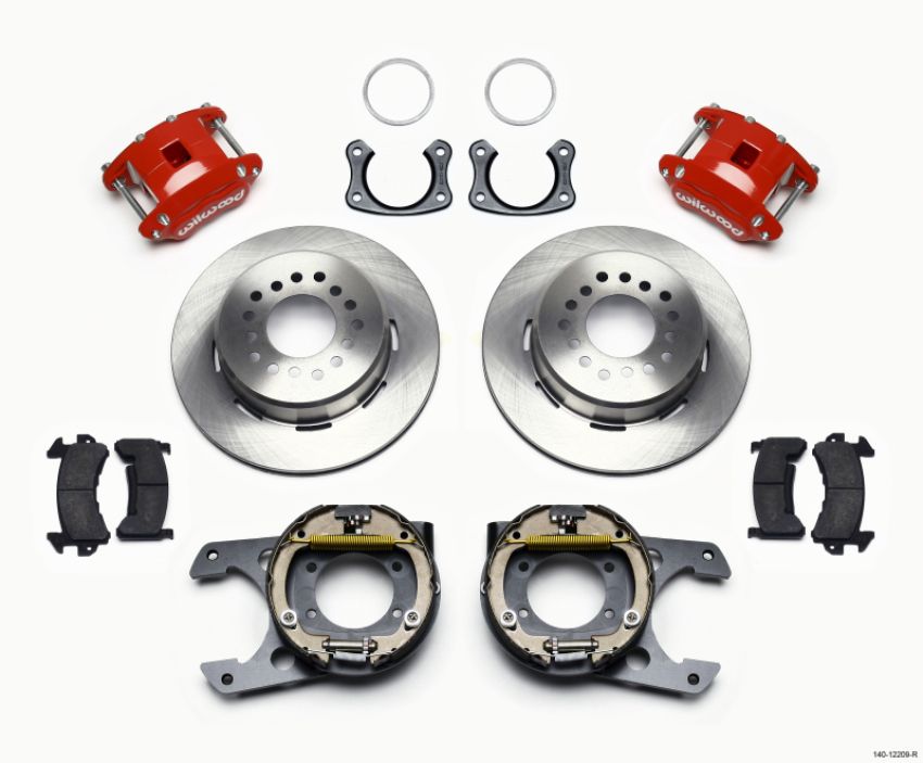 Wilwood 140-12209-R D154 P/S Park Brake Kit Red New Big Ford 2.50in Offset
