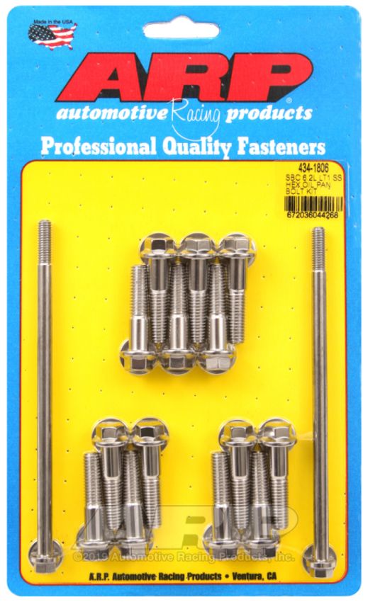 ARP ARP434-1806 Oil Pan Bolt Kit - GM LT1 6.2L 6pt S/S