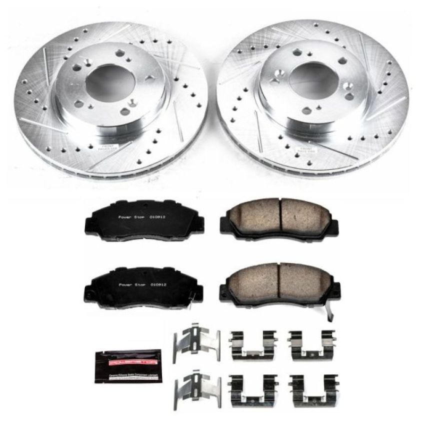 PowerStop K704 Z23 Daily Driver Carbon-Fiber Ceramic Brake Pad and Drilled & Slotted Rotor Kit