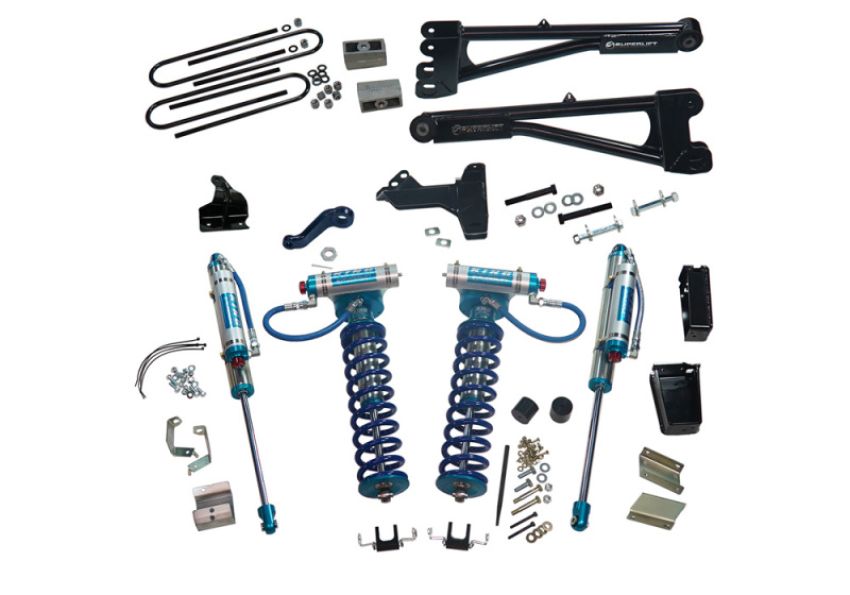 Superlift K989KG 11-16 Ford F-250/F-350 SD 4WD 6in Lift Kit w/Repl Radius Arms & King Coilovers Rear Shocks