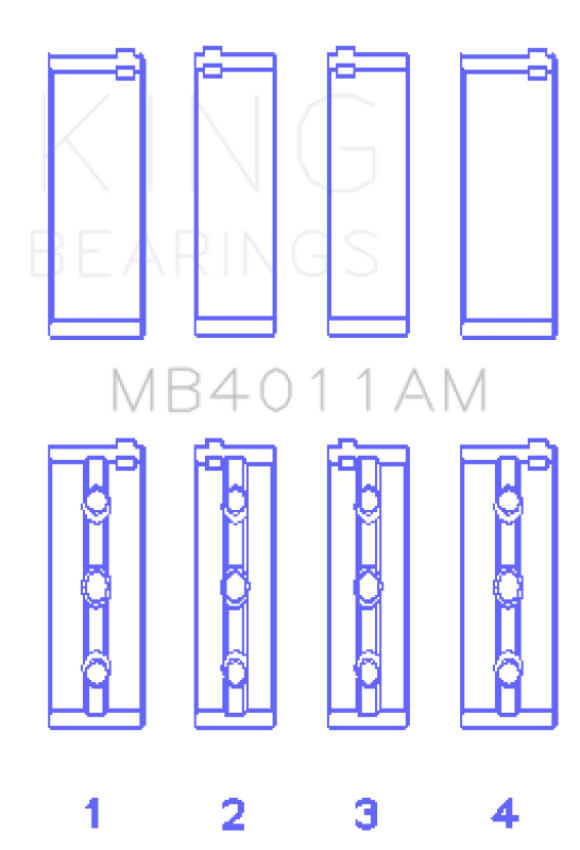 King Engine Bearings MB4011AM0.75 Toyota 1Mzfe (Size +0.75mm) Main Bearing Set