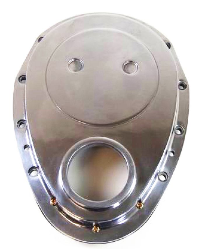 RACING POWER CO-PACKAGED RPCR6043 2-Pc Timing Chain Cover SB Chevy Polished Alum