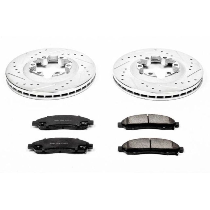 PowerStop K2066 Z23 Daily Driver Carbon-Fiber Ceramic Brake Pad and Drilled & Slotted Rotor Kit