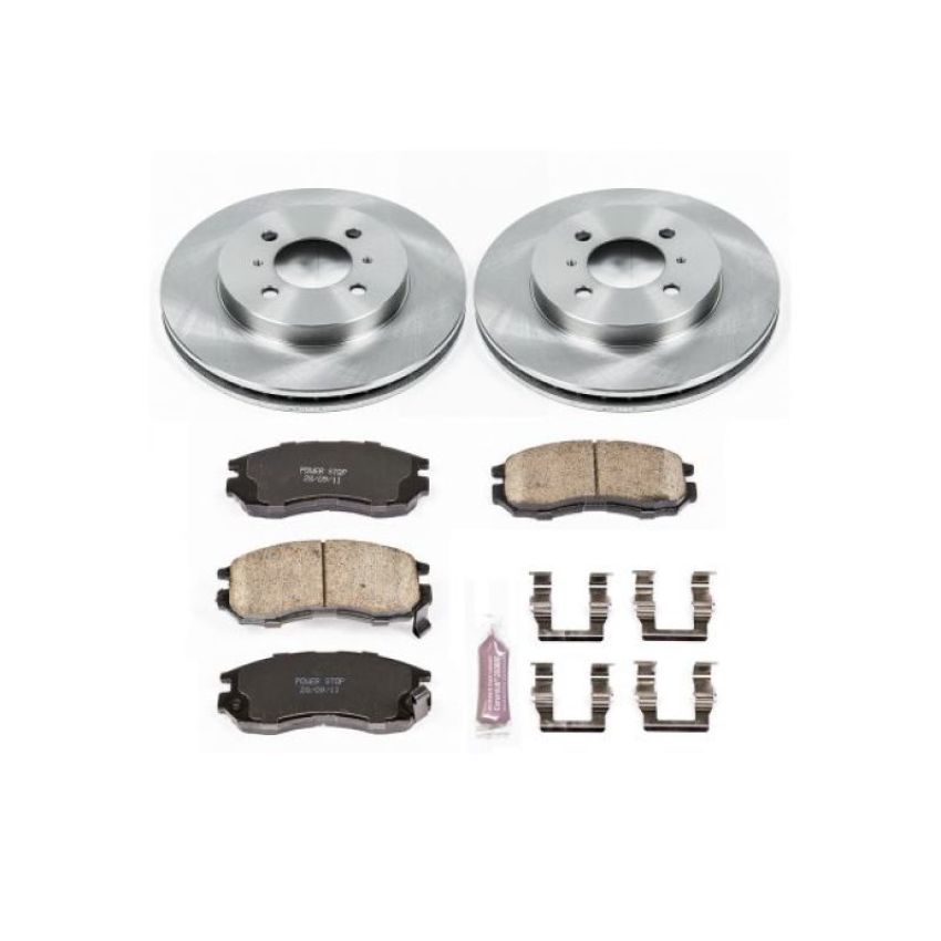 PowerStop KOE1214 OE Stock Replacement Low-Dust Ceramic Brake Pad and Rotor Kit