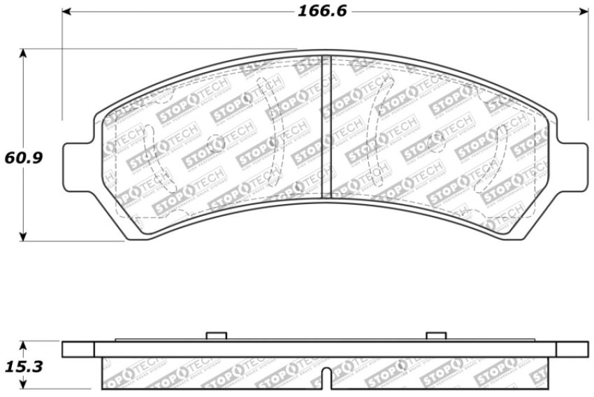 Stoptech 309.07260 Sport Brake Pads w/Shims and Hardware - Rear