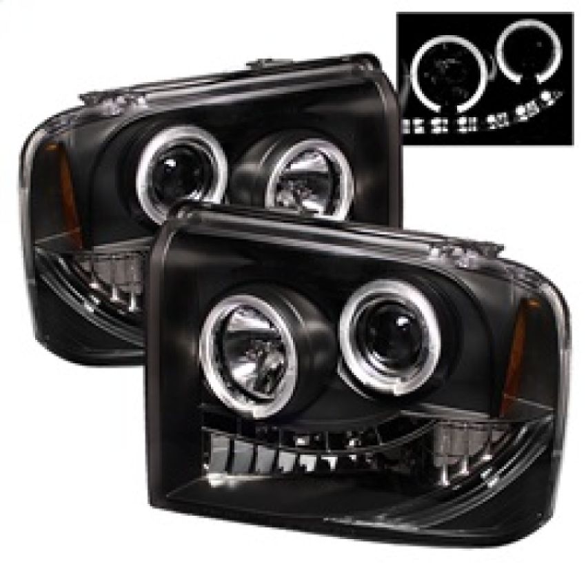 SPYDER 5010544 Projector Headlights - LED Halo - Black