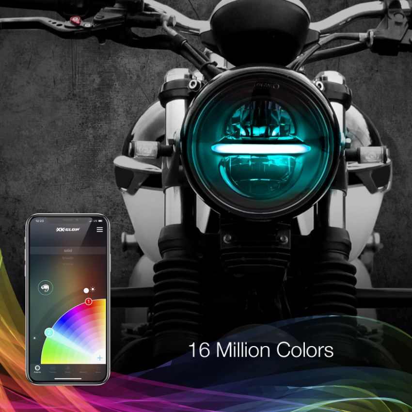 XKGLOW XK-5IN-KIT-W XK Glow Chrome Bezel 5.75in XKchrome LED headlight