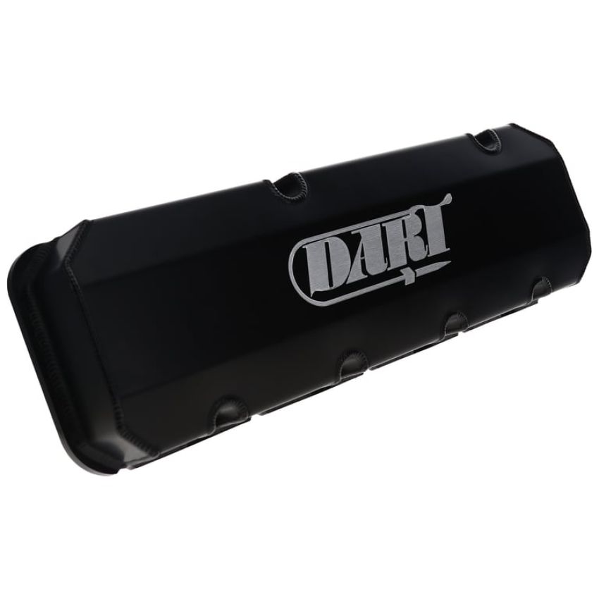 Dart 68000033 BBC Fabricated Aluminum Valve Cover Set w/ Logo Black Anodized