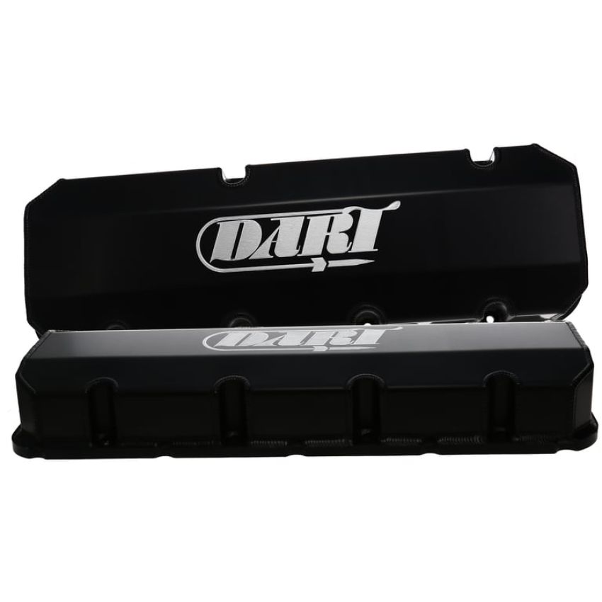 Dart 68000033 BBC Fabricated Aluminum Valve Cover Set w/ Logo Black Anodized