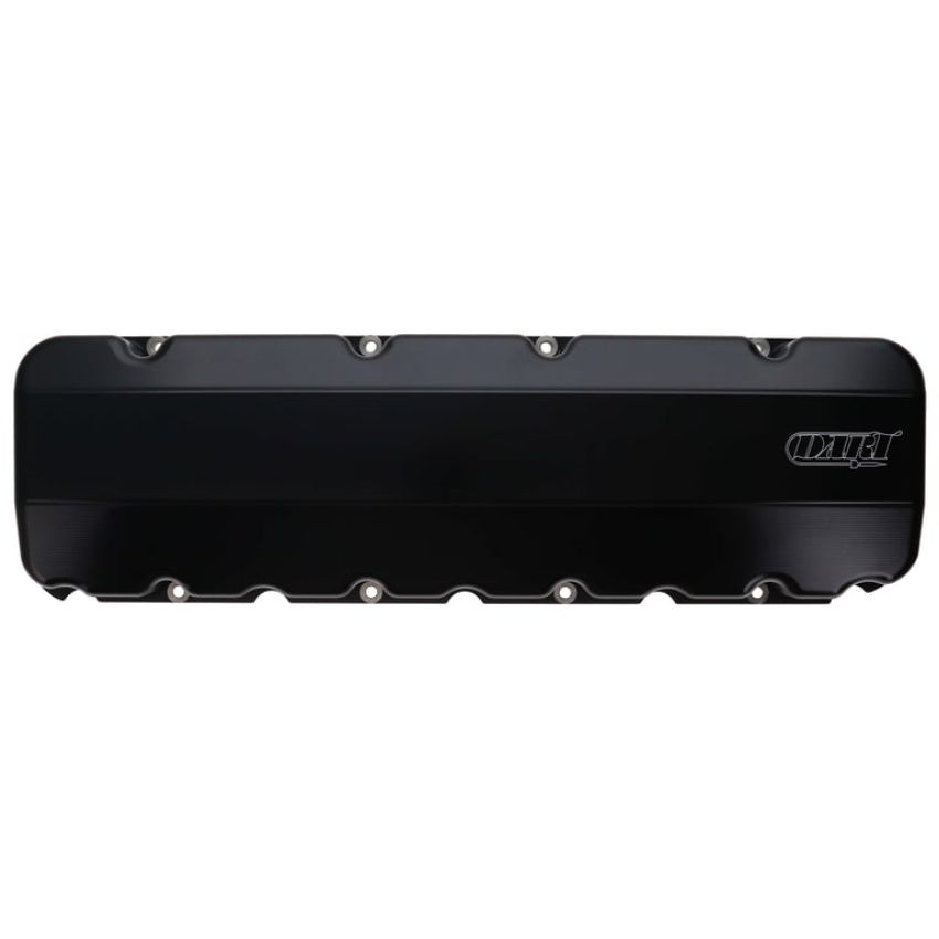 Dart 68000036 BBC Billet Aluminum Valve Cover Set w/ Logo Black Anodized