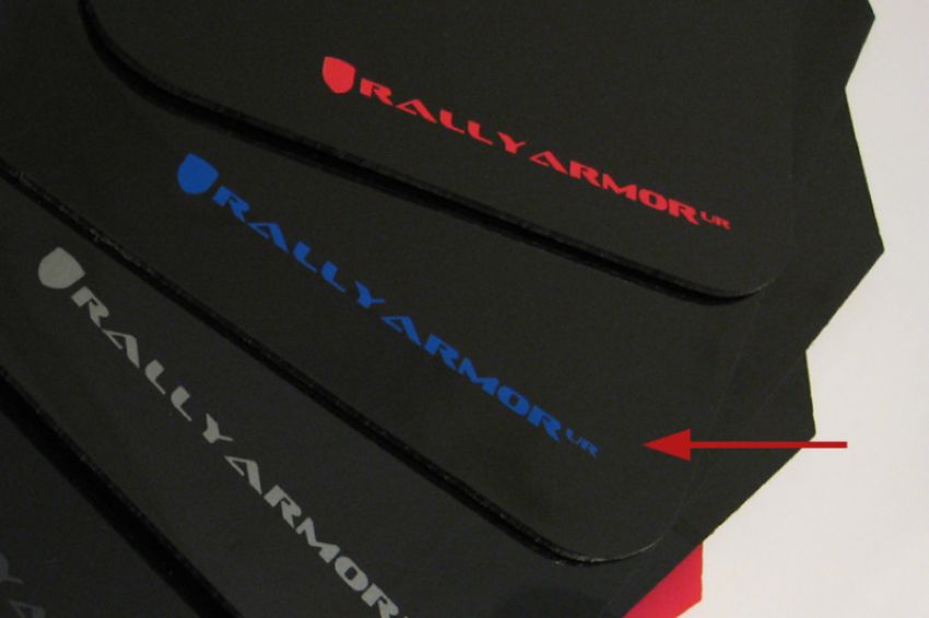 Rally Armor MF1-UR-BLK/BL Black Mud Flap/Blue Logo