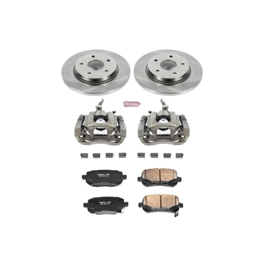 PowerStop KCOE4569A OE Stock Replacement Low-Dust Ceramic Brake Pad, Rotor and Caliper Kit