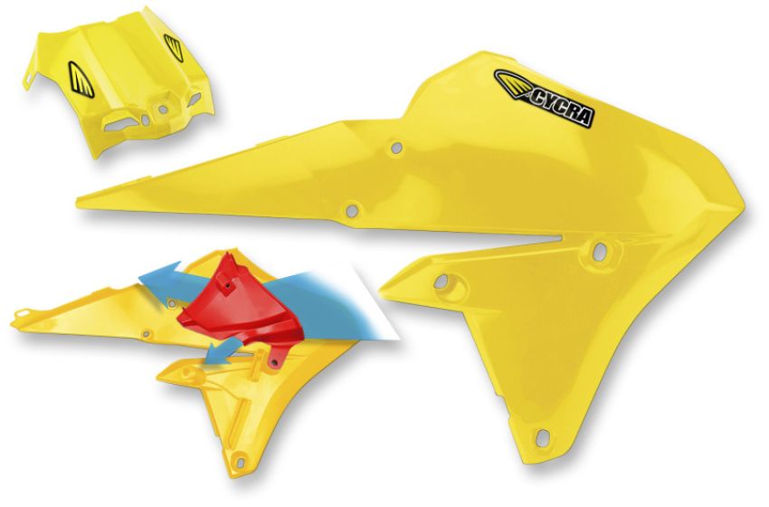 Cycra 1CYC-1778-66 14-18 Yamaha YZ250F/YZ450F/WR/FX Powerflow Intake Radiator Shrouds - Lightning Gold