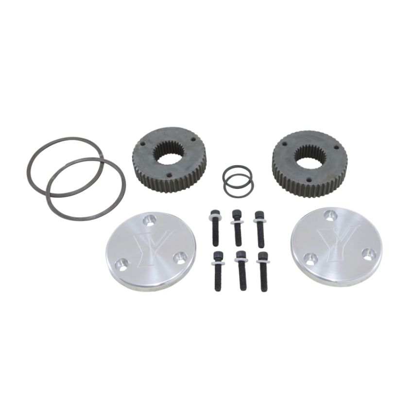 Yukon Gear & Axle YHC50001 Yukon Gear Hardcore Drive Flange Kit For Dana 44 / 30 Spline Outer Stubs. Yukon Engraved Caps
