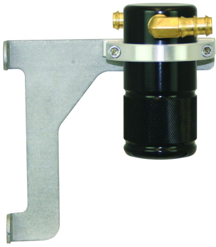 Moroso 85671 12-18 Jeep 3.6L JK Air/Oil Separator Catch Can - Small Body - Billet Aluminum - Black Finish