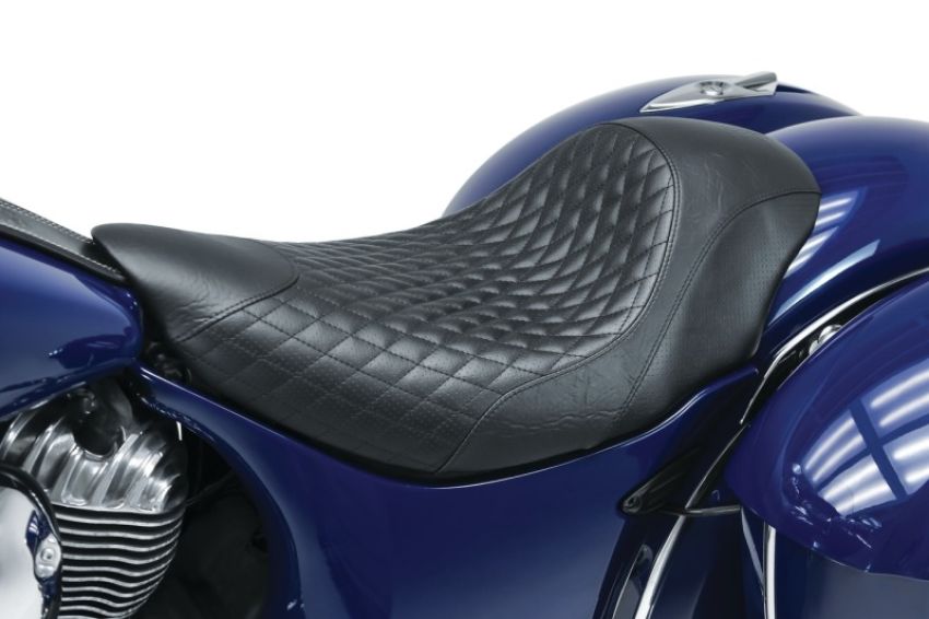 Mustang Motorcycle 76307 Mustang 14-21 Indian Chieftain,Chief,Dark Horse,Master,Indian Cafe Solo Seat w/Diam Stitch - Black