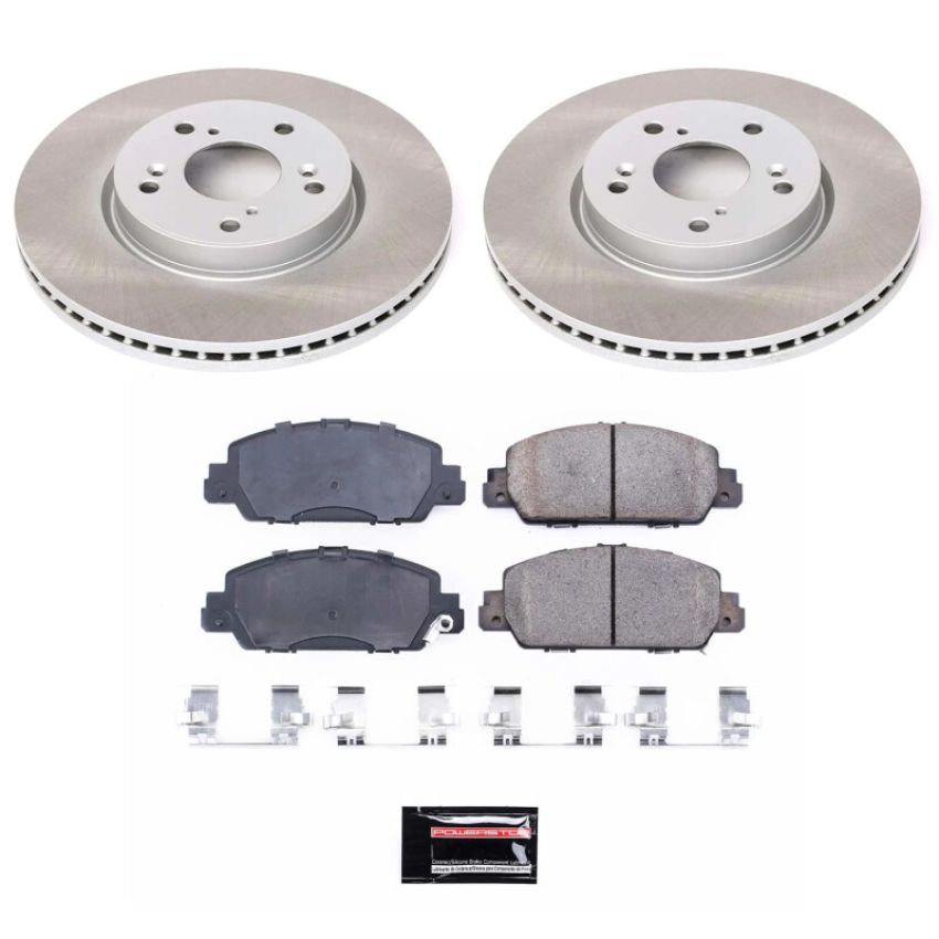 PowerStop SC6777 Semi-Coated Rotor and Low-Dust Ceramic Brake Pad Kit