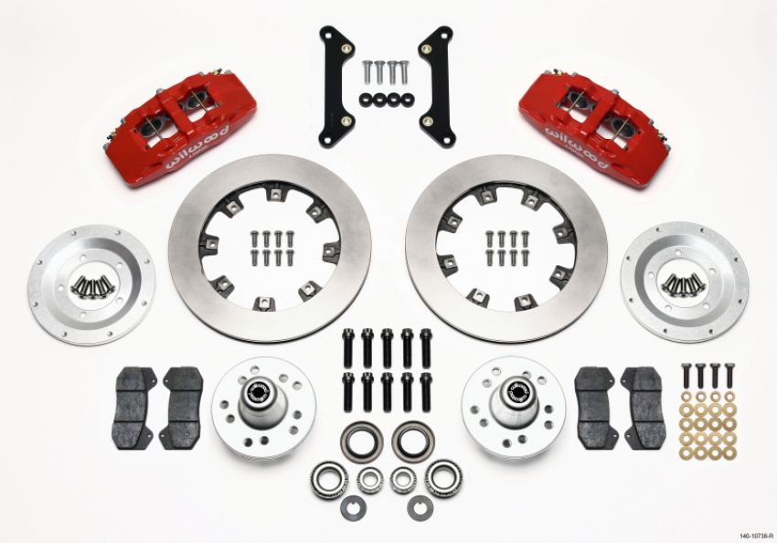 Wilwood 140-10738-R Dynapro 6 Front Hub Kit 12.19in Red 70-78 Camaro