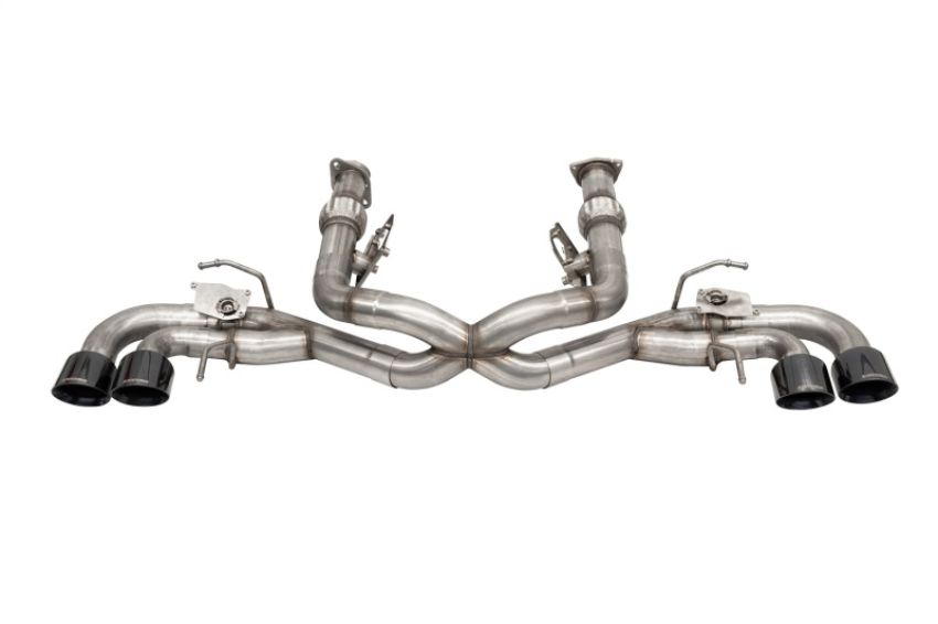 CORSA Performance 21105BLK Corsa 2020-2024 Corvette C8 3in Valved Cat-Back 4.5in Blk Quad Tips - Fits Factory NPP Exhaust
