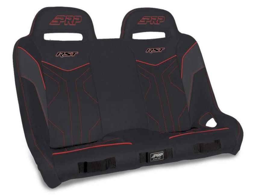 PRP Seats A4901-204 PRP Polaris RZR XP4 1000/XP4 Turbo/XP4 Turbo S RST Rear Suspension Bench- Black/Red