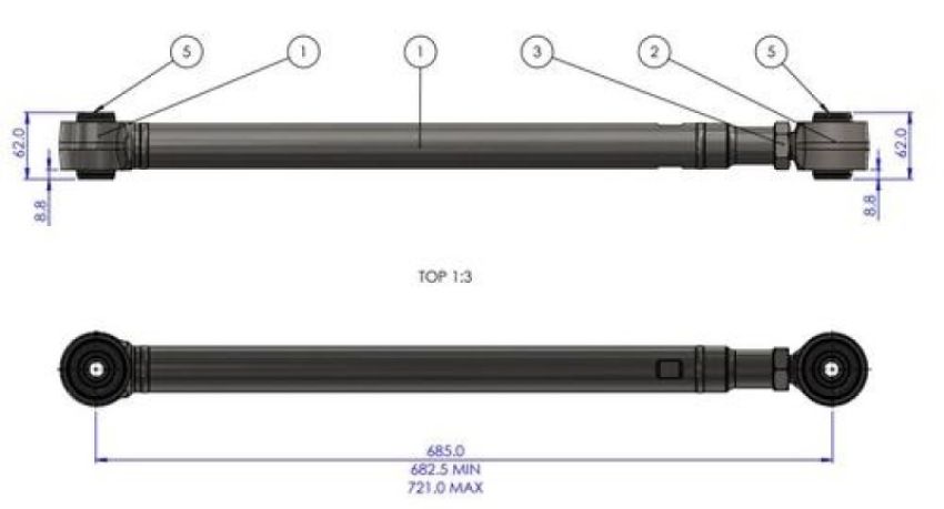 Superpro TRC1139 08-21 Toyota Land Cruiser 200 Series HD Adj. Rear Lower Trailing Arm Set