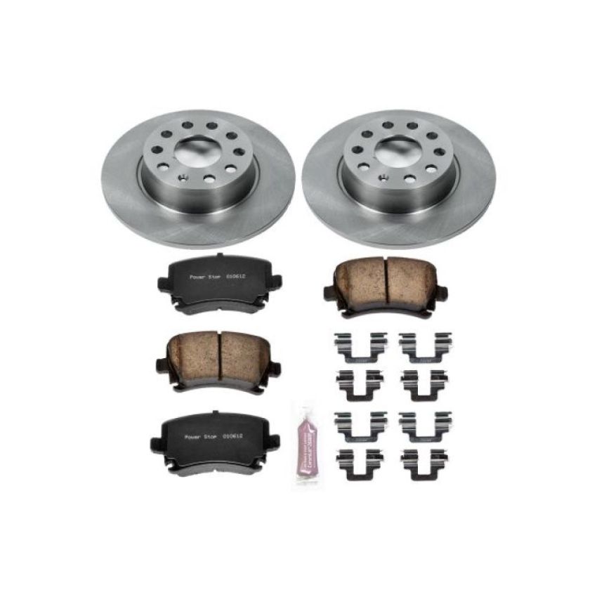 PowerStop KOE5666 OE Stock Replacement Low-Dust Ceramic Brake Pad and Rotor Kit