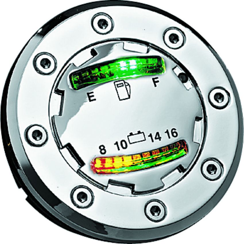Kuryakyn 7282 Informer LED Fuel & Battery Gauge Chrome
