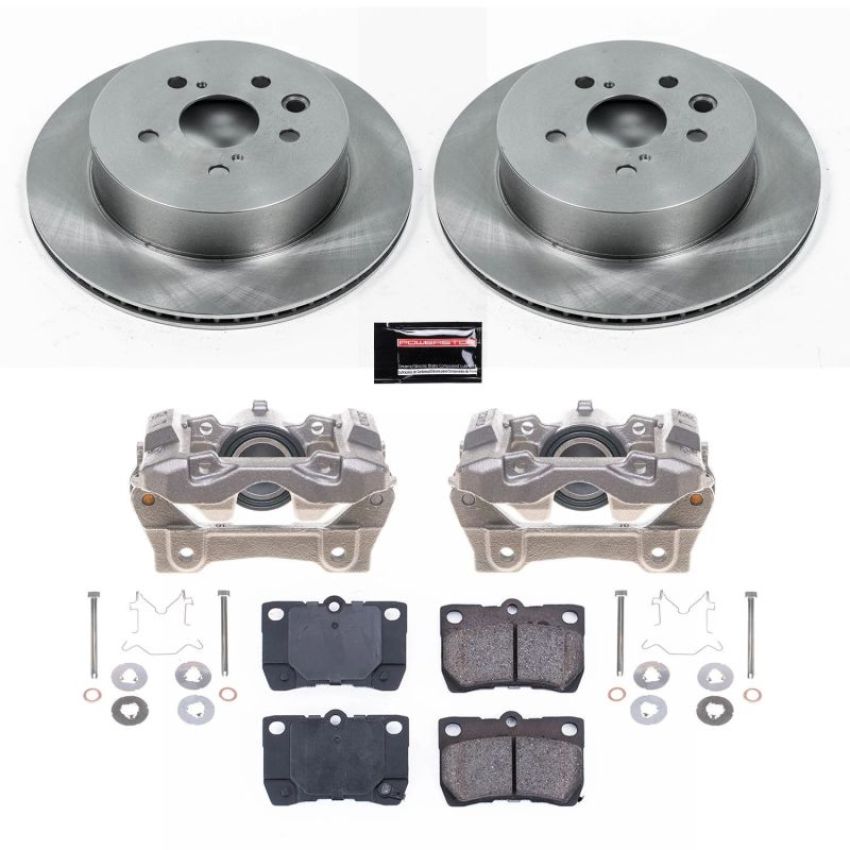 PowerStop KCOE2977 OE Stock Replacement Low-Dust Ceramic Brake Pad, Rotor and Caliper Kit