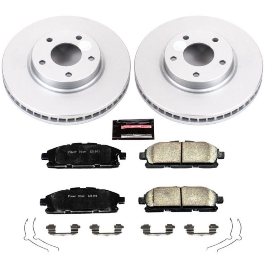 PowerStop CRK6360 Genuine Geomet Coated Rotor and Low-Dust Ceramic Brake Pad Kit
